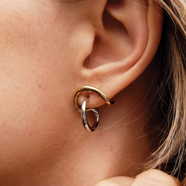 Sofia | Intertwined Two-Tone Earrings