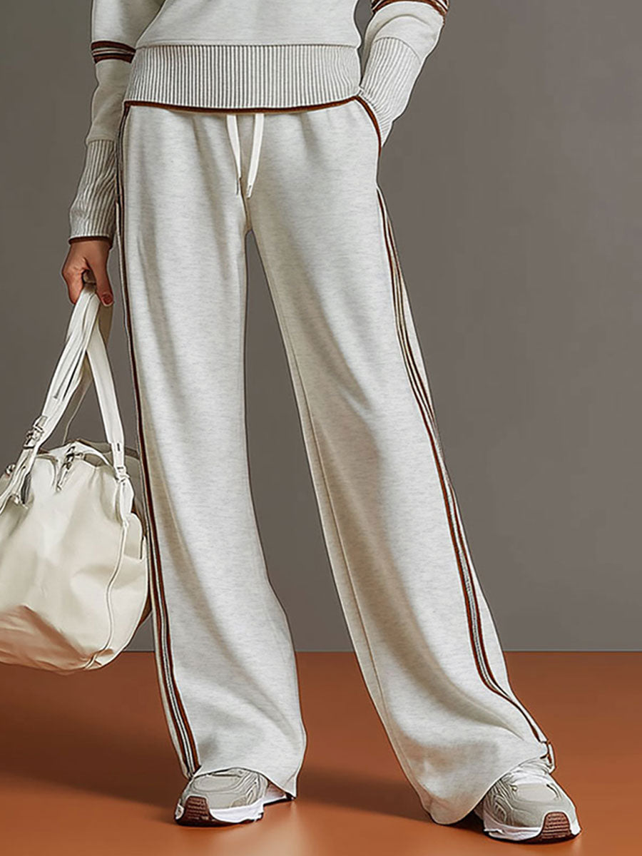 Mariette | Elegant Lounge Set With a Zipup & wide-leg trousers