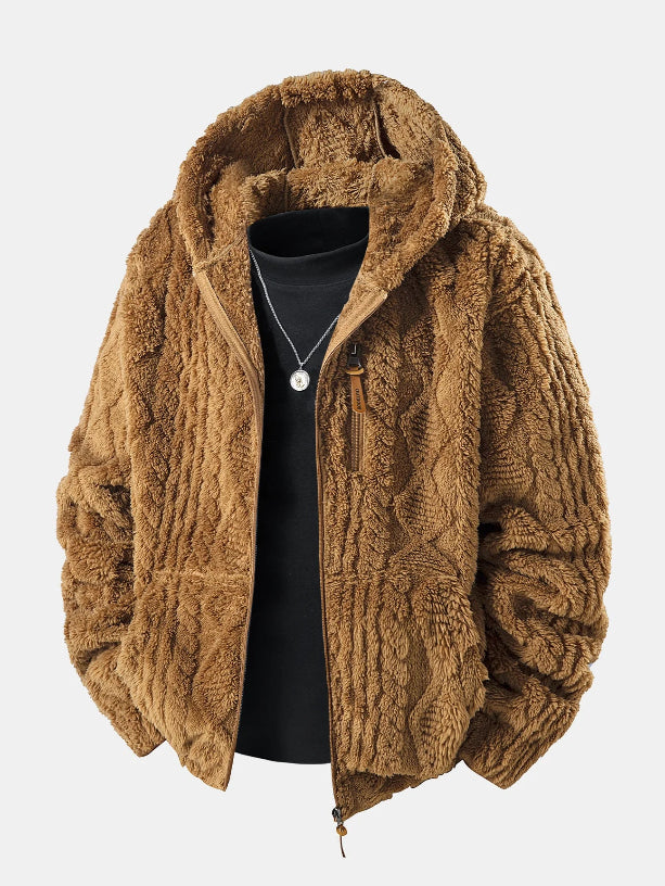 Loki | Geometric Jacquard Teddy Hoodie