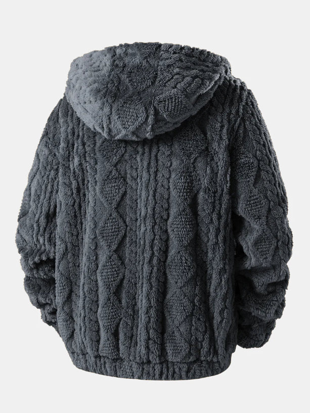 Loki | Geometric Jacquard Teddy Hoodie