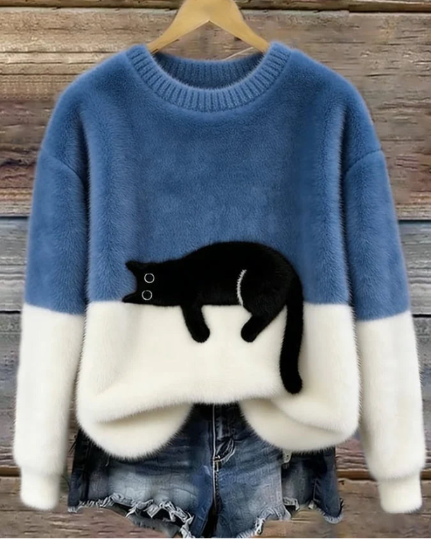 Luna | Women's Jumper with Cat Motif