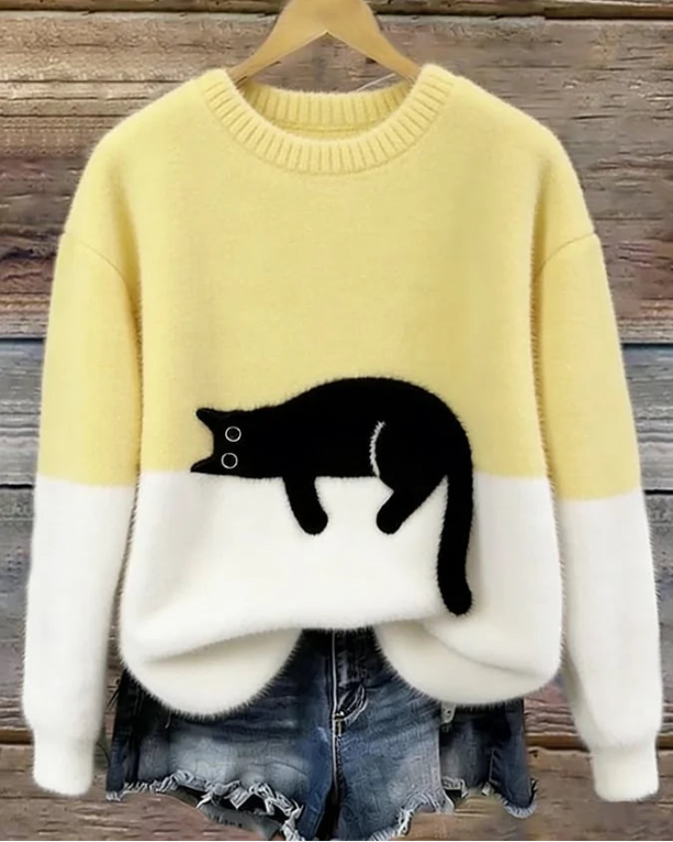 Luna | Women's Jumper with Cat Motif