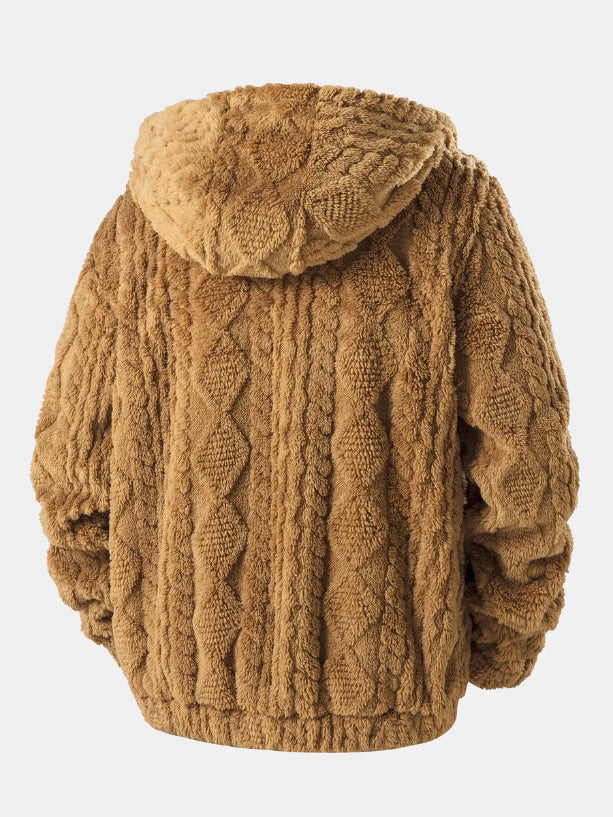 Loki | Geometric Jacquard Teddy Hoodie
