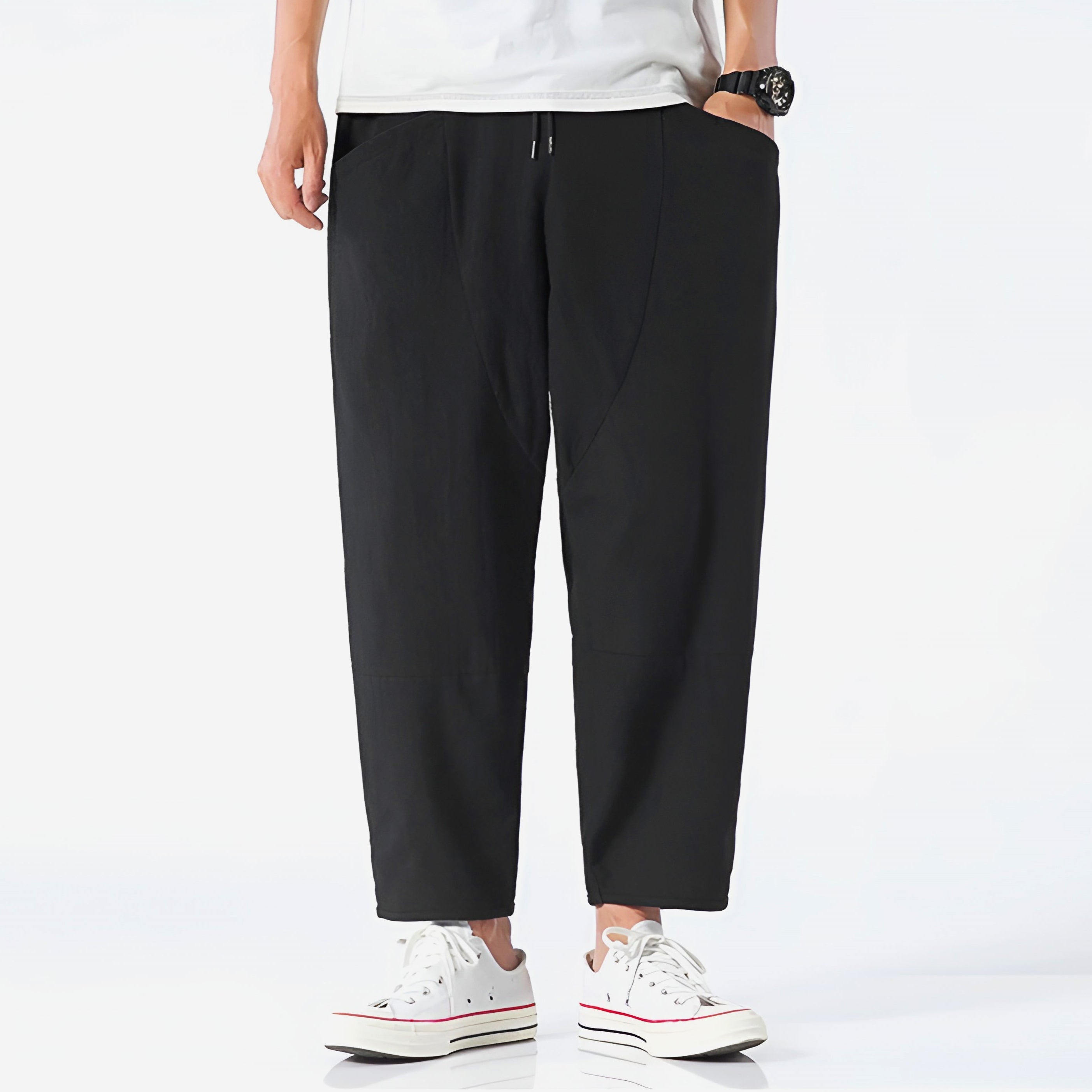 Harrison | Relaxed Cotton-Linen Cropped Trousers