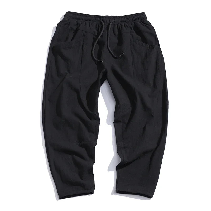Harrison | Relaxed Cotton-Linen Cropped Trousers