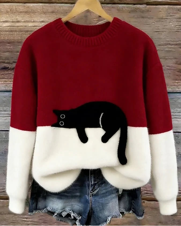 Luna | Women's Jumper with Cat Motif