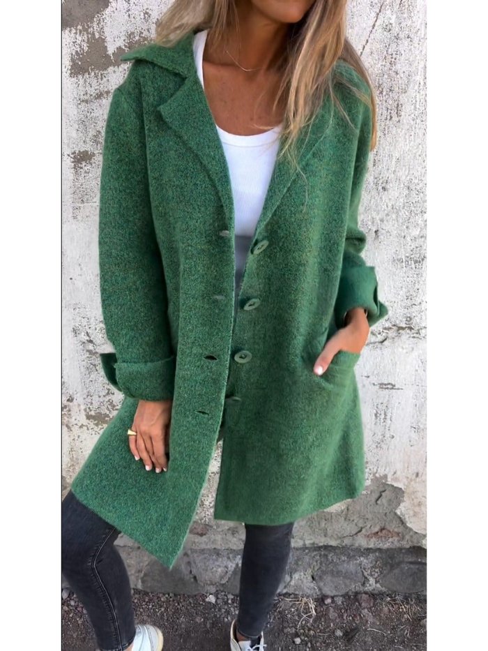 Ella | Elegant Lapel Button-Front Coat