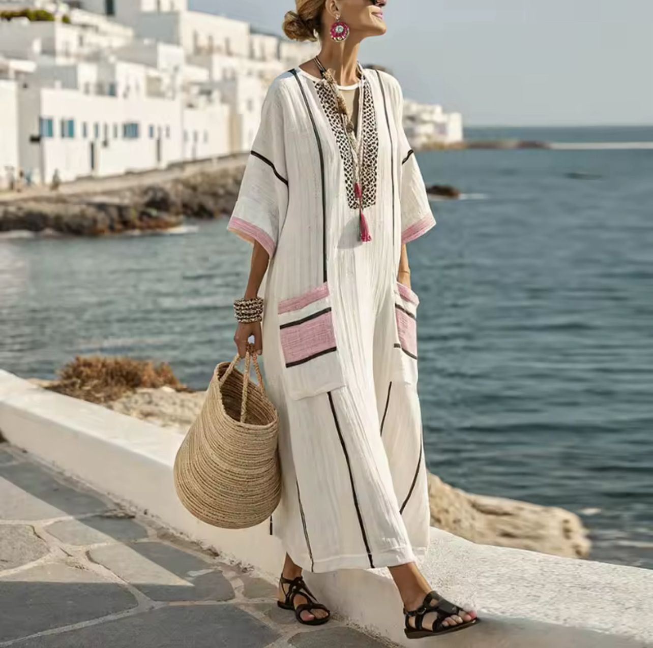 Elegant Mary | Long Beach Dress for a Stylish Summer Look
