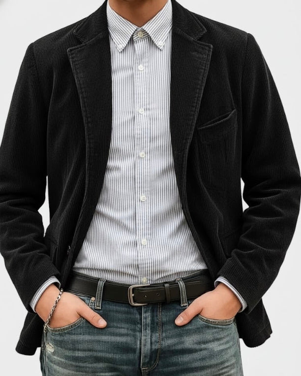Timo | Two-Piece Set: Blazer and Waistcoat with Ribbed Pattern