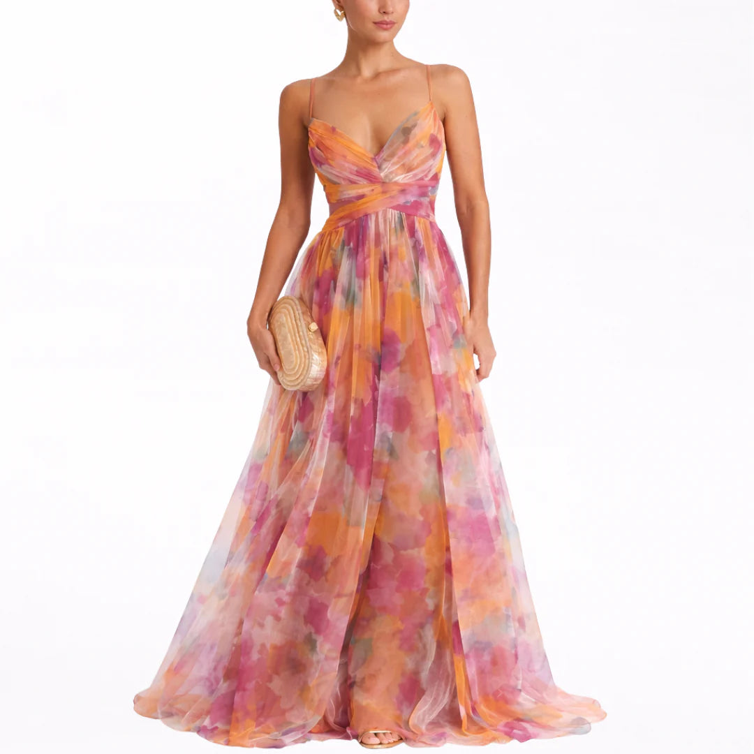 Valentina | Enchanting Maxi Dress with Floral Print