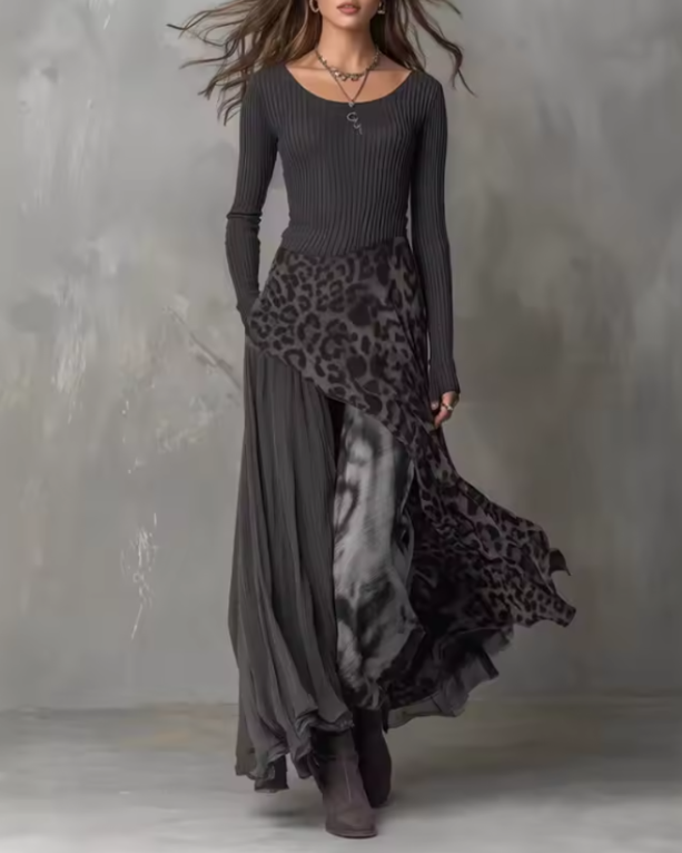 Kea | Dress with Leopard Print