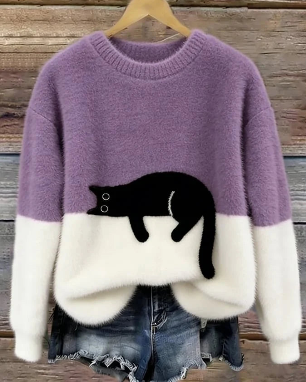 Luna | Women's Jumper with Cat Motif