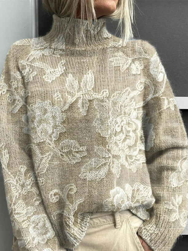 Allie | Warm Oversized Jumper with Floral Pattern
