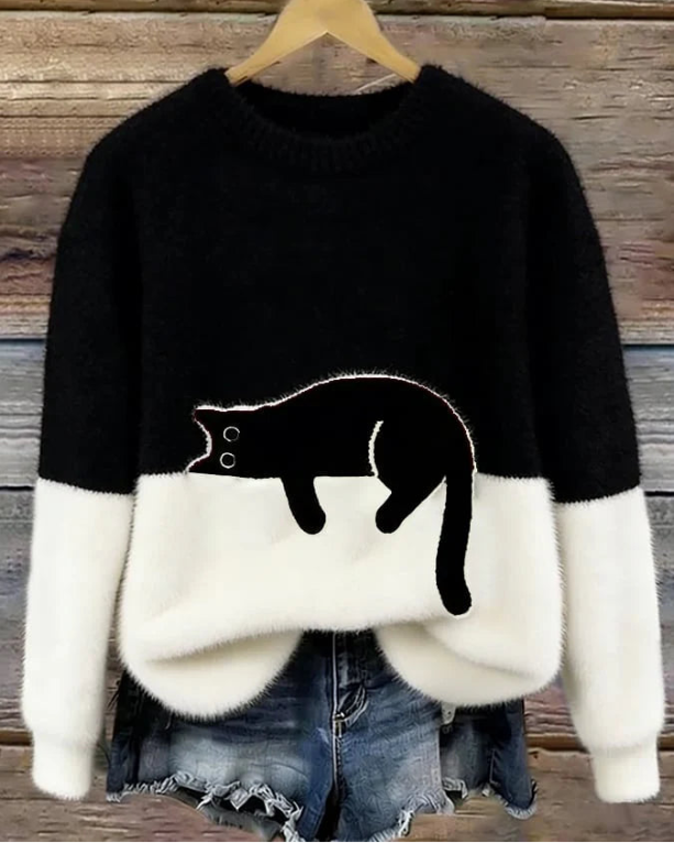 Luna | Women's Jumper with Cat Motif