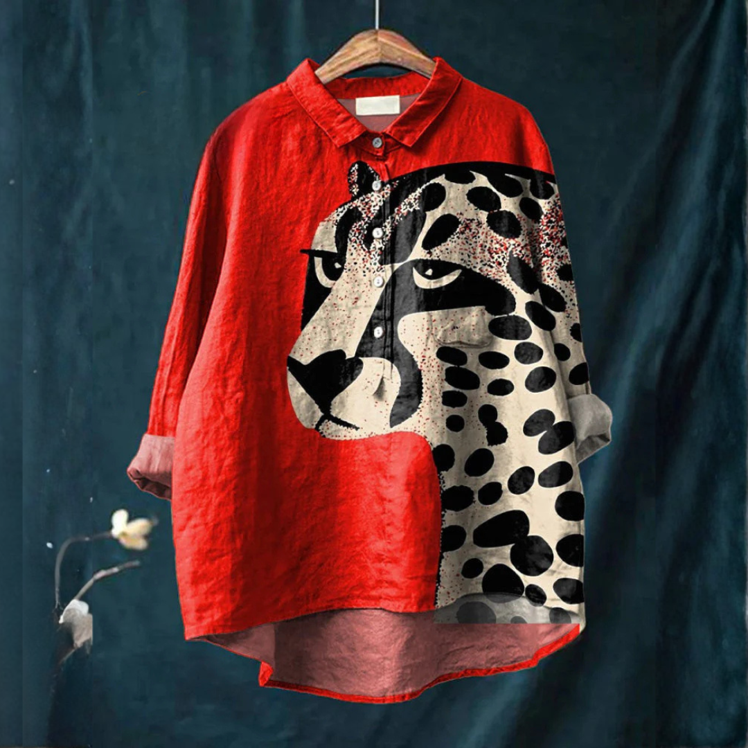 Ornella | Vibrant Lightweight Panther Blouse