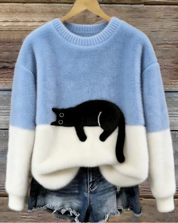 Luna | Women's Jumper with Cat Motif