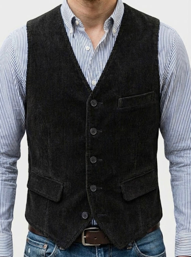 Timo | Two-Piece Set: Blazer and Waistcoat with Ribbed Pattern
