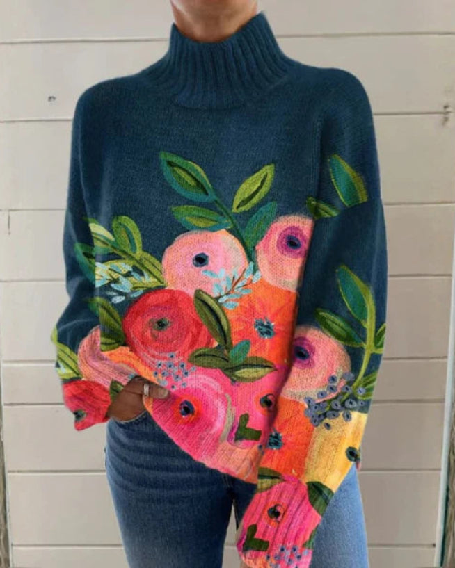 Elena | Artistic Roll Neck Jumper