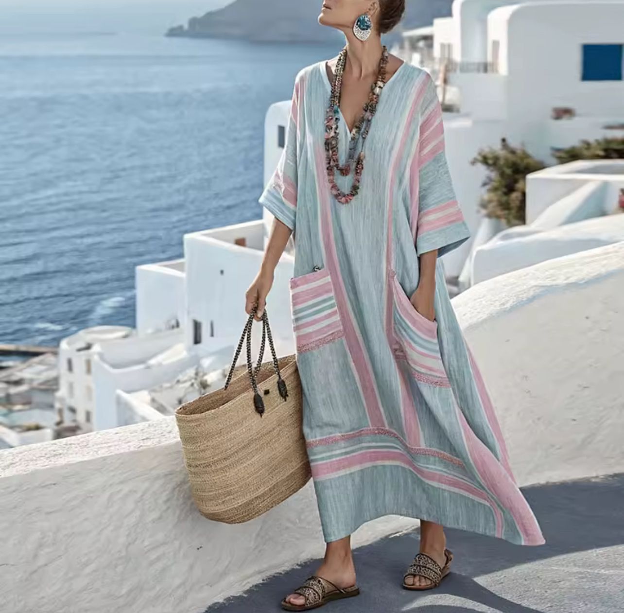 Elegant Mary | Long Beach Dress for a Stylish Summer Look